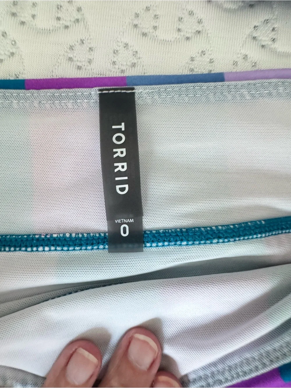 torrid Blue & Purple Striped Plus-Size Crisscross Bikini Set - Picture 6 of 6